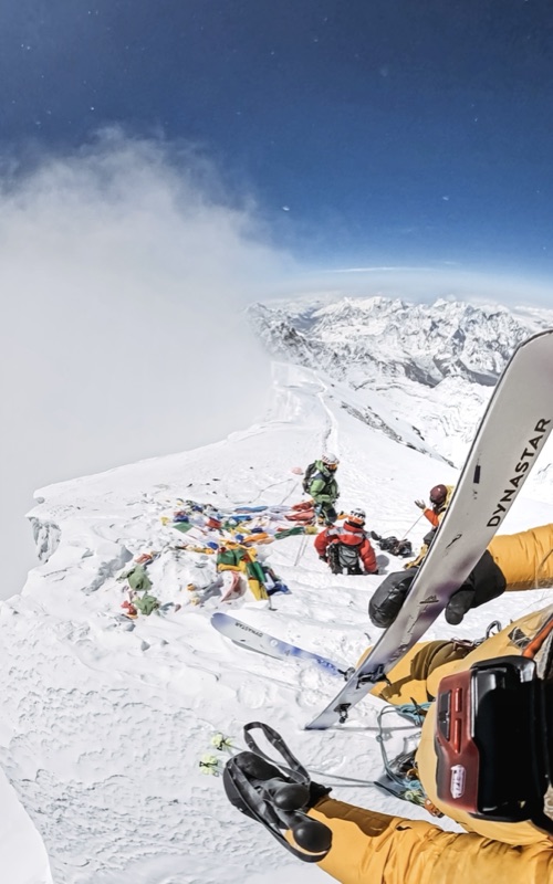 On the summit of Everest