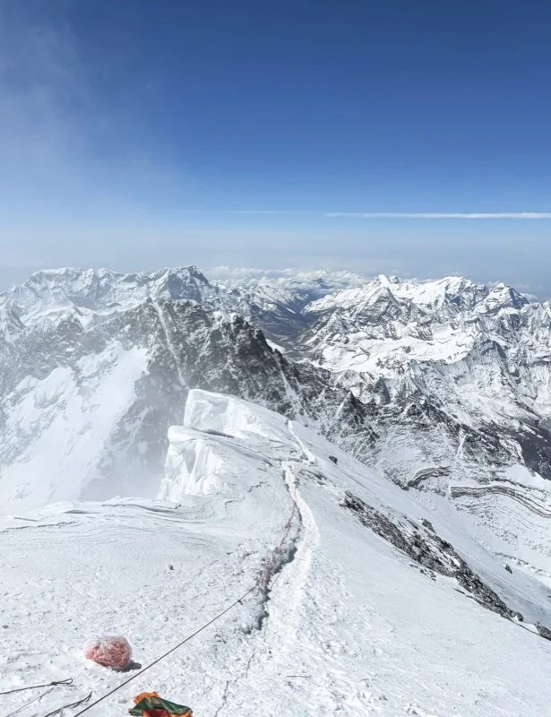 Everest — the start of the descent from the summit