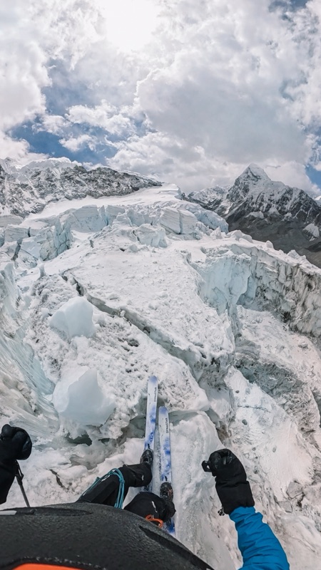 The ski descent — the Khumbu Icefall