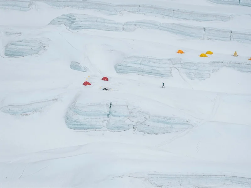 The ski descent — through Camp I