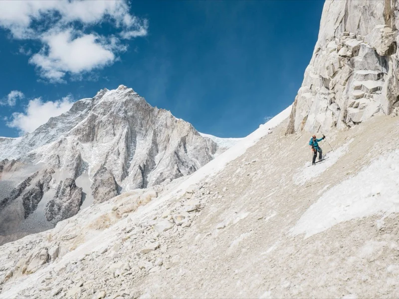 The ski descent — the Khumbu Icefall